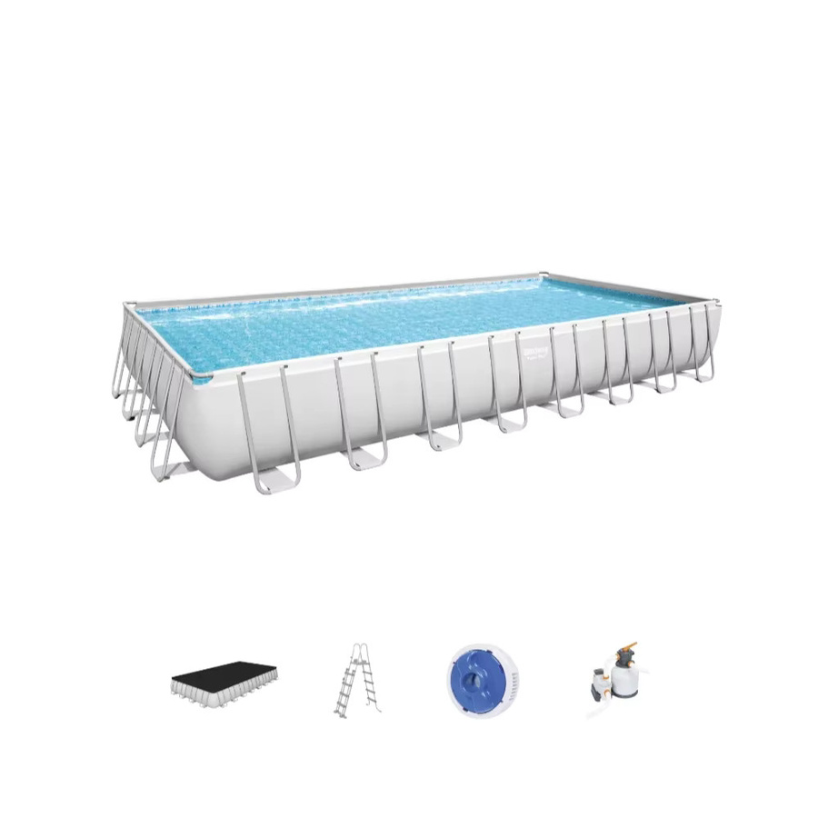Bestway 56623 Rechteckiges Schwimmbad-Set mit Frame für den Familiengebrauch im Freien, B/T/H: 956 x 488 x 132 cm - Bild 2