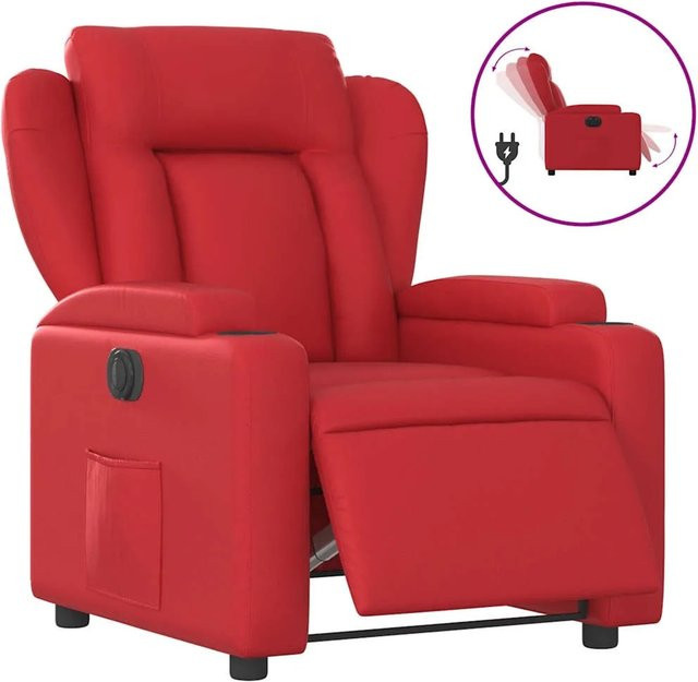 vidaXL Elektrischer Relaxsessel in Rot aus Kunstleder mit Armlehnen - Bild 1