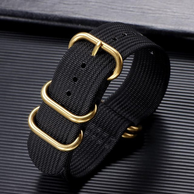 TolTales Uhrenarmband Textil/NATO, Gold, Messing, Unisex, 20mm - Bild 1