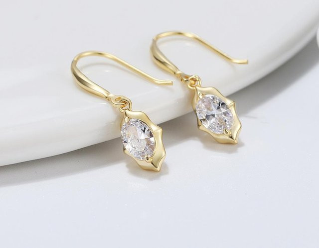 Ohrringe 925 Silber, Gold, Zirkonia, Damen - Bild 1
