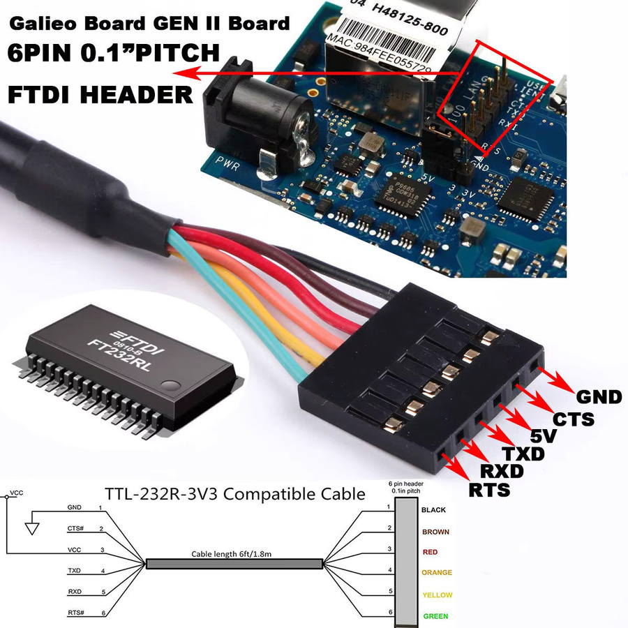 JavicTech USB zu serielles TTL-232R-3V3 UART-Konverterkabel in Schwarz mit FT232-Chipsatz für Windows, Linux und MAC OS - Bild 3
