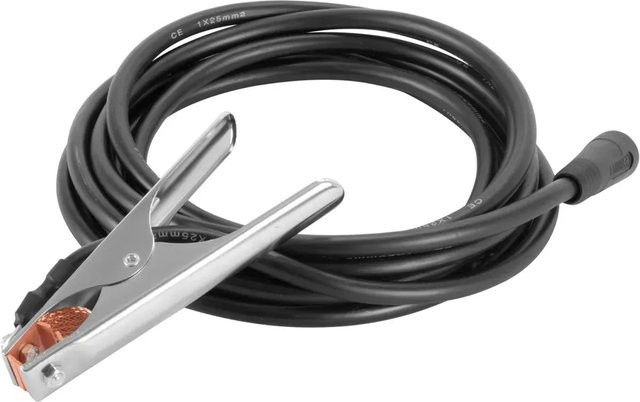 STAHLWERK Massezange 300 A mit 5 m Schweißkabel 25 mm² und 9 mm Stecker in Schwarz - Bild 1