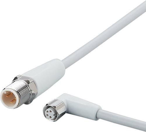Ifm Electronic EVF254 Verbindungsleitung mit 4 Polen, Stecker gerade und Buchse gewinkelt, Länge: 0,6 m - Bild 1