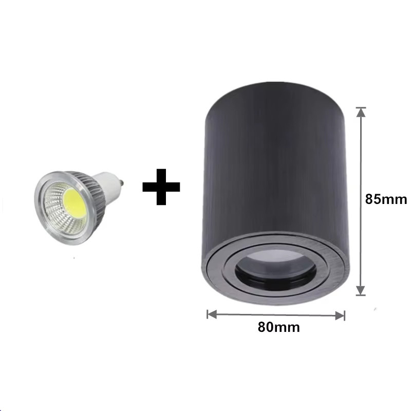 LED Zylinder Downlight zur Oberflächenmontage mit GU10 Fassung für Schlafzimmer und moderne Deckenbeleuchtung - Bild 3