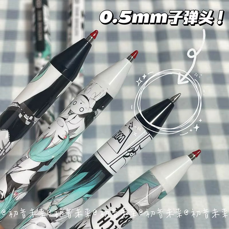 Hatsune Miku Gelstifte Set von Bandai, 6 Stück, Schwarz, 0,5 mm Schreibstärke - Bild 6