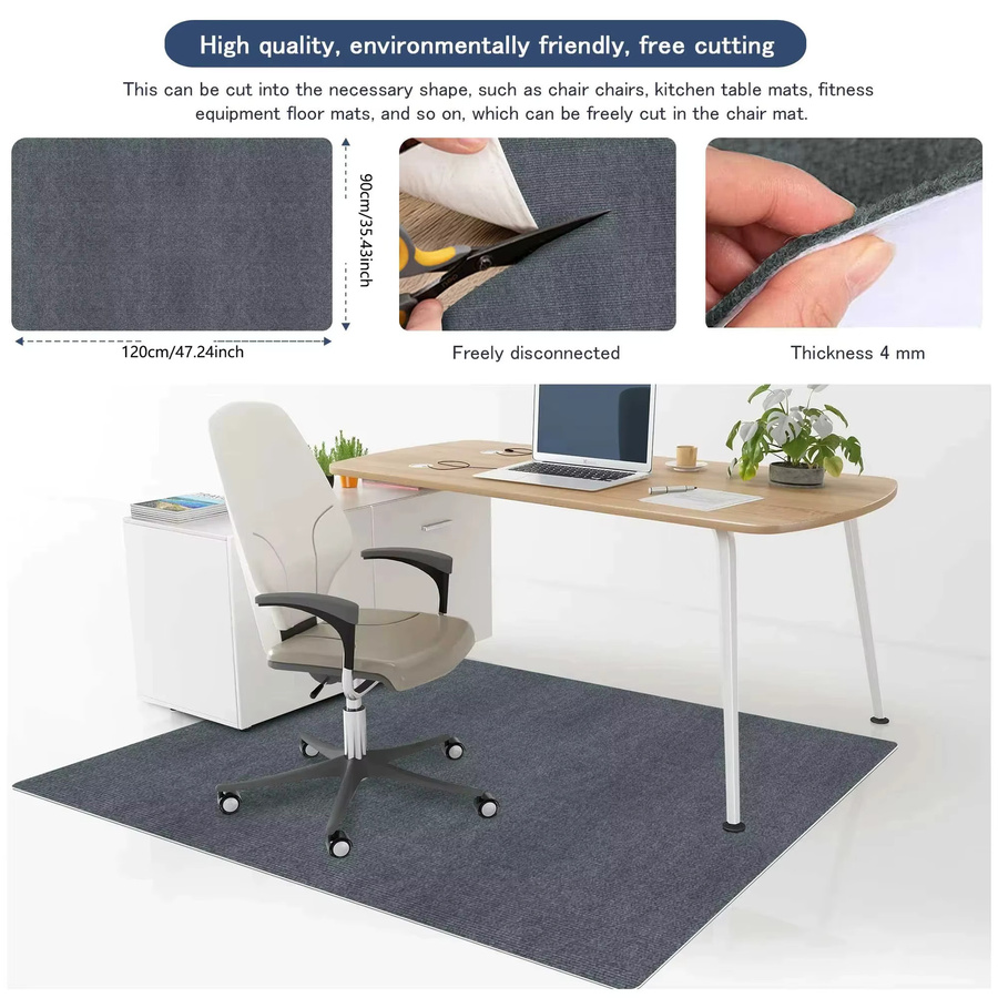 VIKAMA Nordic Teppich in Schwarz und Grau, skandinavisches Design, schmutzabweisend, rutschfest und waschbar, B/T: 120 x 80 cm - Bild 2