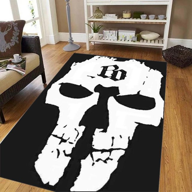 Böhse Onkelz Teppich Schwarz Geometrisch Rutschfest und Waschbar B/B: 80 x 120 cm - Bild 1