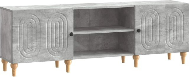 vidaXL TV-Schrank modern in Betongrau mit Streifenmuster aus Holzwerkstoff, B/T/H: 150 x 50 x 31 cm - Bild 1