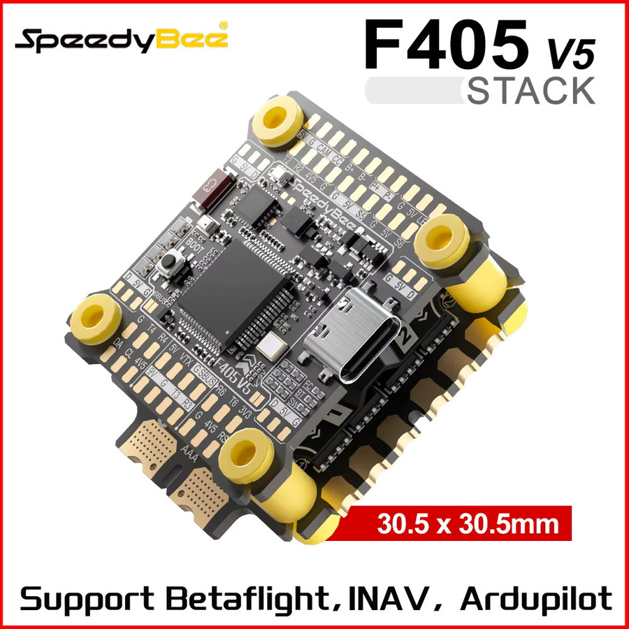 SpeedyBee F405 V5 Stack mit F405 V5 FC und 55A 4in1 ESC für RC FPV Racing Drones, Schwarz-Lila, Montagegröße: 30,5 x 30,5 mm - Bild 2