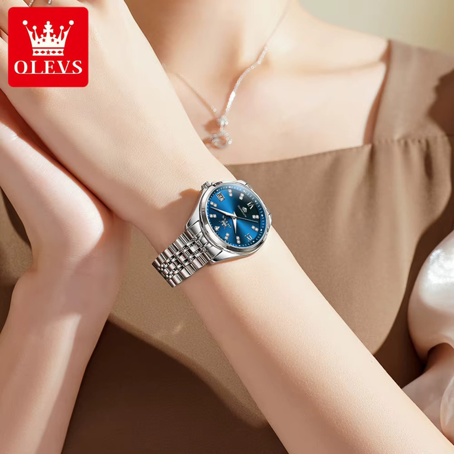 OLEVS Armbanduhr Automatik, Edelstahl, Silber, Damen - Bild 4