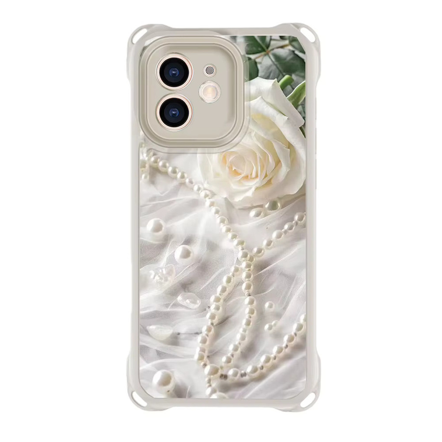 FunYudas Handyhülle mit Pflaumenblüten-Design in Weiß für iPhone 17 Pro Max 16 15 14 Plus und Honor, stoßfeste Schutzhülle mit Lanyard-Löchern - Bild 2