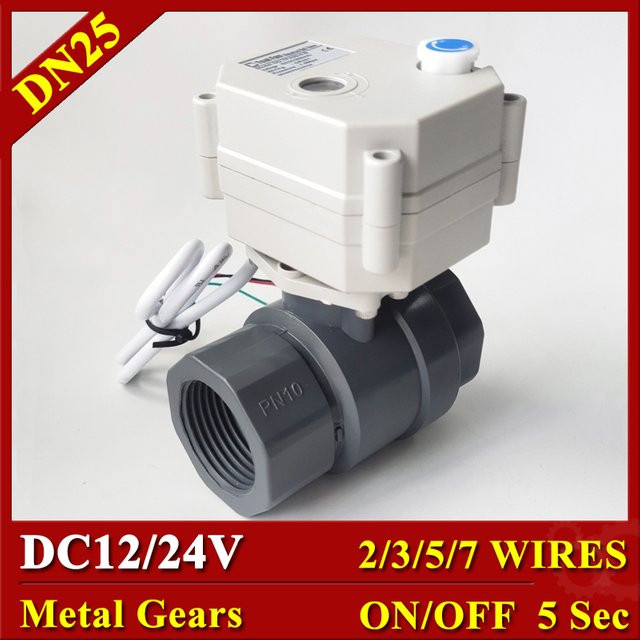 Tsai Fan DN25 motorisierter Kugelhahn mit voller Bohrung aus PVC, 1 Zoll, elektrisches Ventil für Regenwasserabfluss - Bild 1