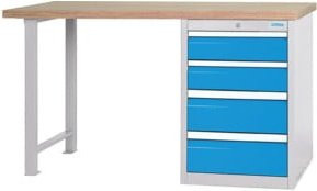 Bedrunka+Hirth Reihenwerkbank mit 4 Schubladen in Multicolour, B/T/H: 150 x 75 x 85,9 cm - Bild 1
