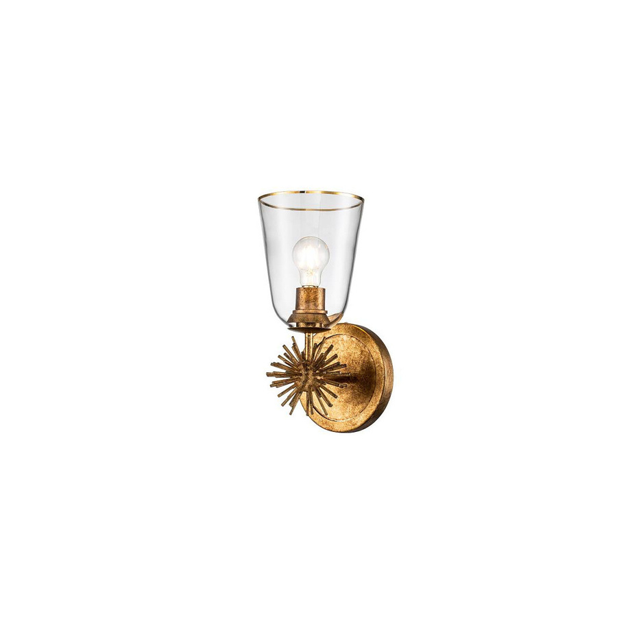 Elstead Lighting Staring Wandleuchte in Gold mit transparentem Glas - Bild 1