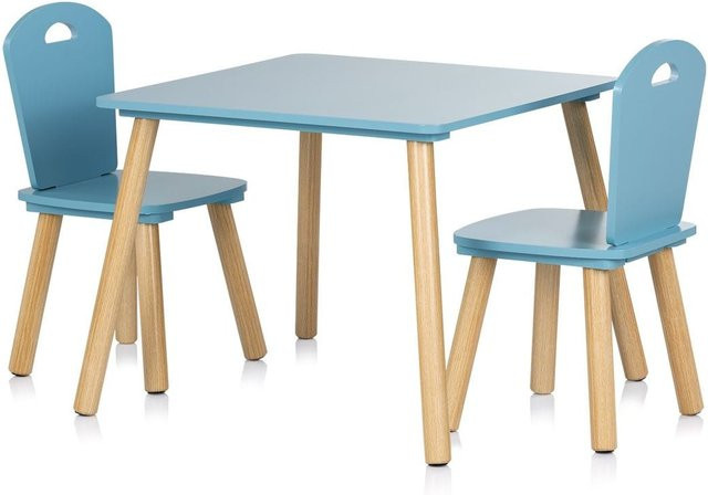 Chipolino Kinder Tischset aus Holz, 3-teilige Kindersitzgruppe mit Tisch und 2 Stühlen, blau - Bild 1