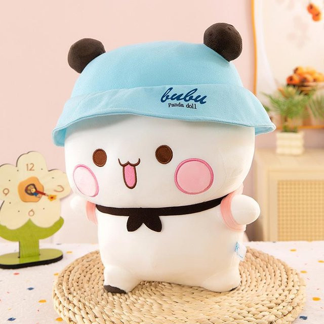 Kawaii Bubu Bär Plüschtier mit Hut, 60cm, ab 14 Jahren - Bild 1