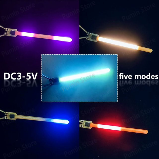 5 Stück LED Meteorlichter mit 9 Farben und 5 Modi, RGB Flammen-Meteor Lichtquelle für Retro-Wandleuchten oder Autolichter, Multicolor - Bild 1