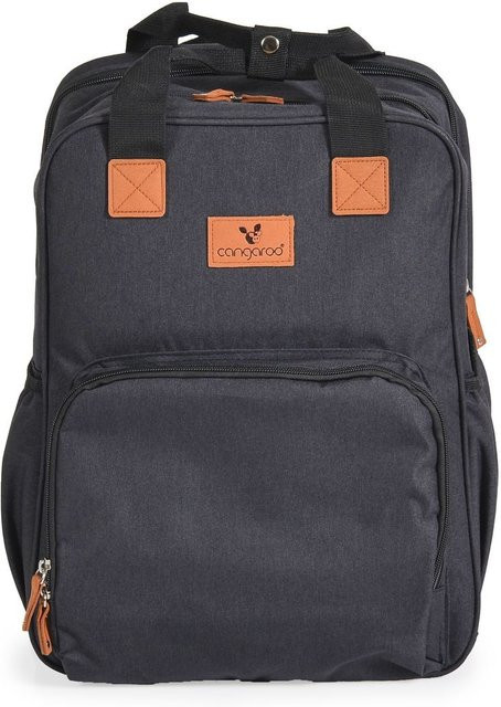 Cangaroo Kinderwagentasche Liana 2 in 1 Rucksack und Babybett in Schwarz und Anthrazit mit Clips und Reißverschluss - Bild 1