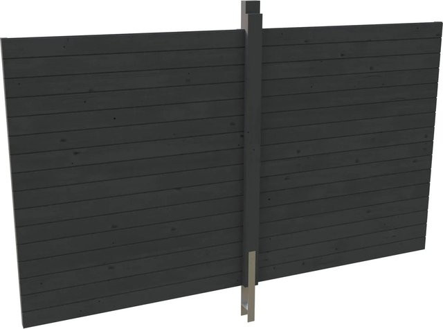 Skan Holz Rückwand Profilschalung für Carport in Schiefergrau, B: 355 cm, H: 200 cm - Bild 1