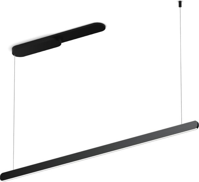 Occhio Mito linear volo 140 up LED-Pendelleuchte in Schwarz matt mit Black Phantom Kopf und Occhio air Modul für deine Tischbeleuchtung - Bild 1