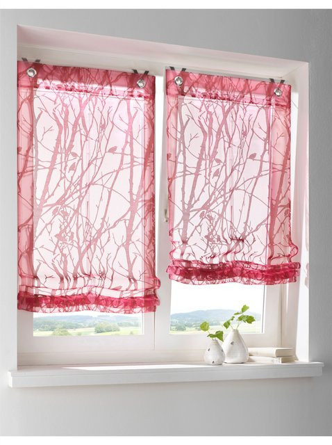 Raffrollo Heine Home in Beere, transparent, 140 cm Breite - Bild 1
