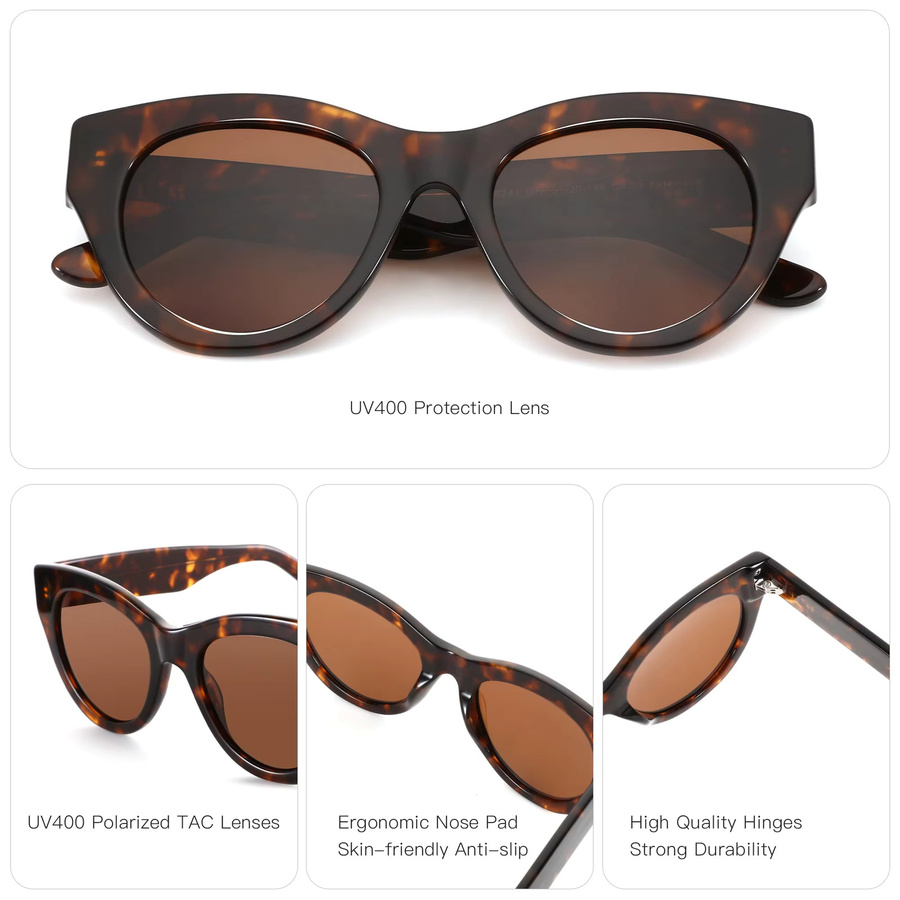 ZENOTTIC Sonnenbrille, Vollrand, Acetat, braun, Damen - Bild 3