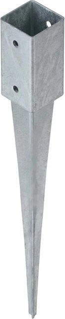 HOLLMAX Einschlaghülse für Vierkantpfosten, verzinkt, Silber, 71 mm - Bild 1