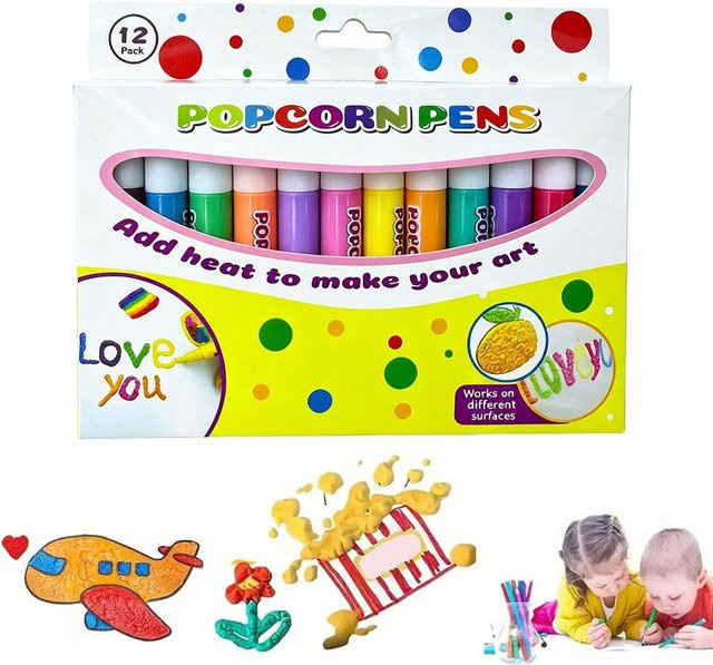 Puffy 3D-Kunst Popcorn-Stifte für Kinder, kreative Bubble Popcorn Marker in Mehrfarbig - Bild 1
