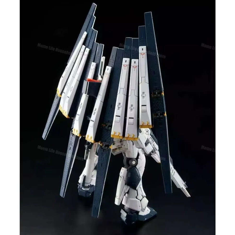 Bandai Gundam RG RX-93 Mecha Actionfigur Modellbausatz, beweglicher Montage-Roboter mit Trichterrucksack und Ständer - Bild 4
