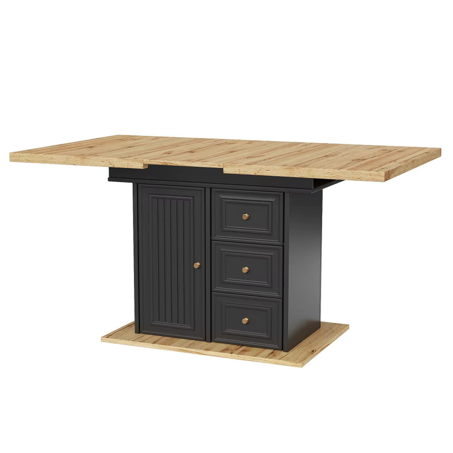 PINGGO LED-Esstisch aus Holz für 6 Personen, ausziehbar, B/T/H: 140 x 80 x 75 cm - Bild 3