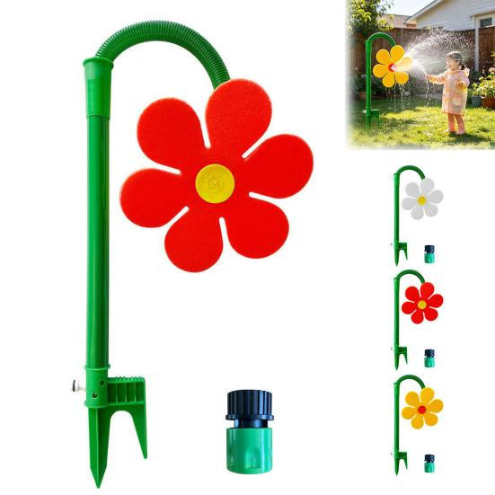Crazy Daisy Rasensprenger von Talos home Garden, 360-Grad-drehender Gartenbewässerungssprenger in Form einer tanzenden Blume, weiß - Bild 3