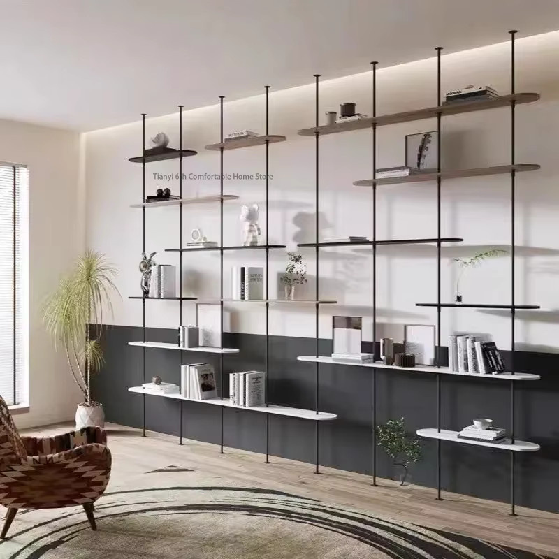 OAKCIA Bücherregal aus Metall in Schwarz Matt mit minimalistischem Design und Wandmontage - Bild 2