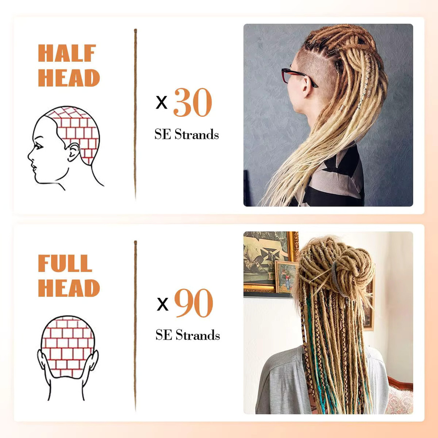 DinDong Dreadlock-Verlängerungen, Synthetisch, Ombre, 10 Stück, 24 Zoll - Bild 4