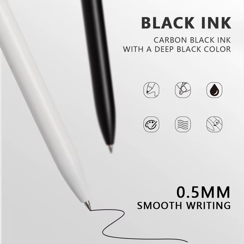 4er-Set Low Gravity Gel Stifte in Morandi Farben mit 0,5 mm rotierender Mine und schnell trocknender schwarzer Tinte - Bild 2