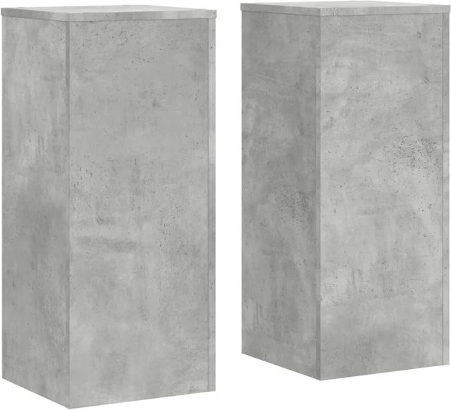 vidaXL Pflanzenständer Set aus Holzwerkstoff in Betongrau, 2 Stück, H x B x T: 70 x 30 x 30 cm - Bild 1