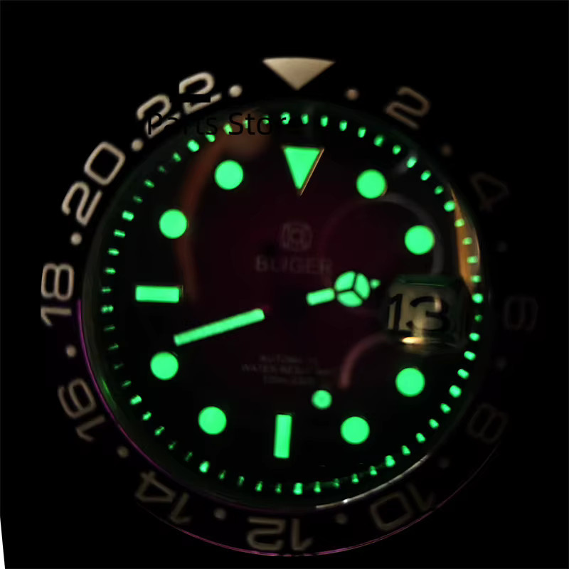 Bliger Armbanduhr, Edelstahl, Schwarz lila, Saphirglas, 40 mm, Herren - Bild 4