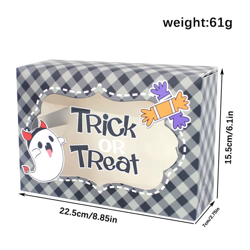 3er Set Halloween Geschenkboxen aus Papier in verschiedenen Designs, mehrfarbig, rechteckig - Bild 5