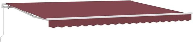 vidaXL Markise manuell mit Kurbel aus Aluminium und Polyester, Weinrot, B: 450 cm, T: 300 cm - Bild 1