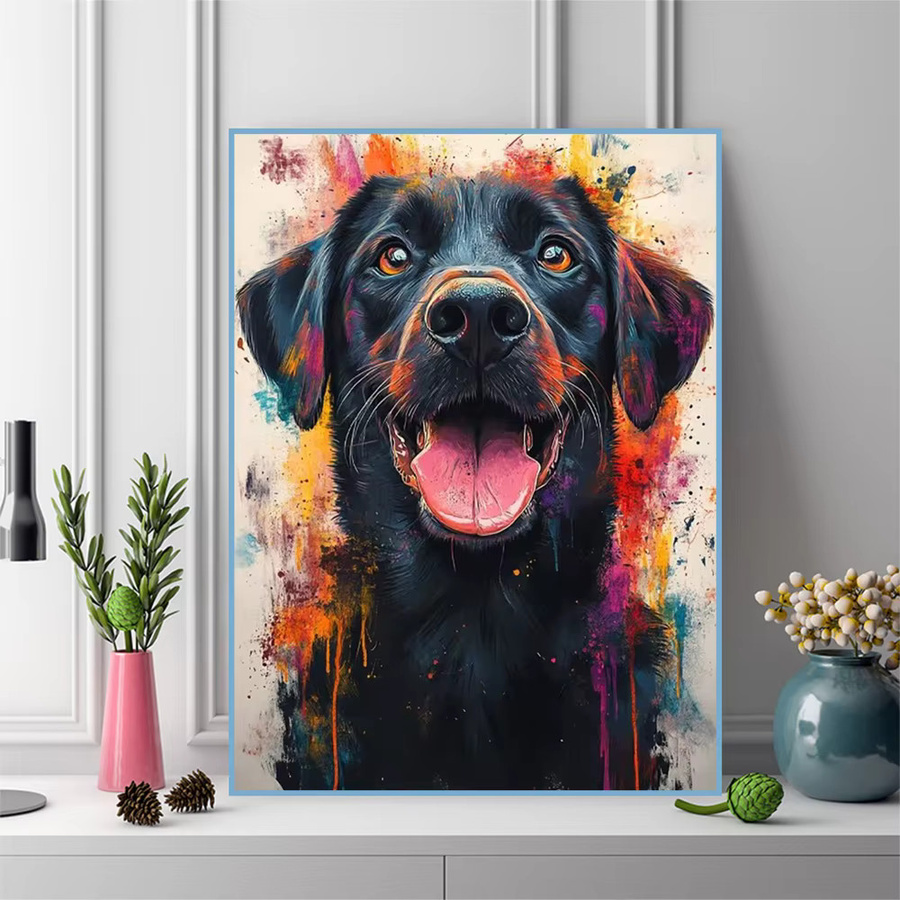 Momoart Diamant-Malerei Hund Tier DIY Bastelset mit Runddiamanten in Multicolour - Bild 3