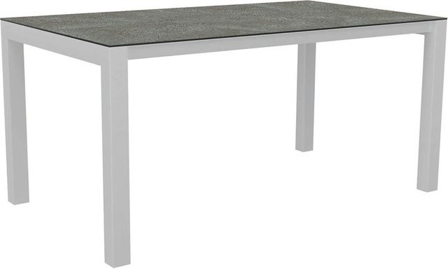 Stern Ausziehtisch Silverstar Flint aus Aluminium in Weiß, B/T: 90 x 160/210 cm - Bild 1