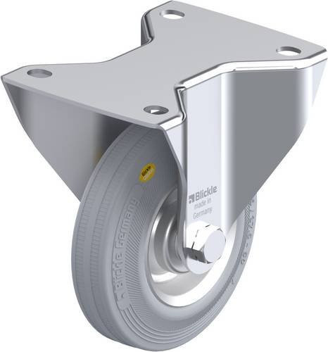 Blickle Bockrolle BK-RD 125R-3-VLI in Grau aus Stahl mit 125 mm Rad-Durchmesser und 120 kg Tragfähigkeit - Bild 1