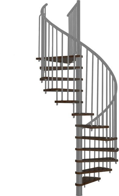 Minka Spindeltreppe Spiral Effect in Walnuss-Grau mit einem Durchmesser von 140 cm für eine Raumhöhe bis 305 cm - Bild 1