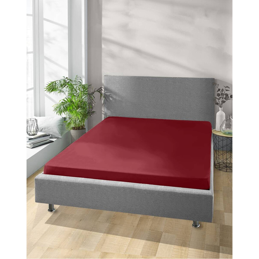 Pocoline Jersey Spannbetttuch aus Baumwolle in Rot, B: 150 cm, H: 28 cm, L: 200 cm - Bild 2
