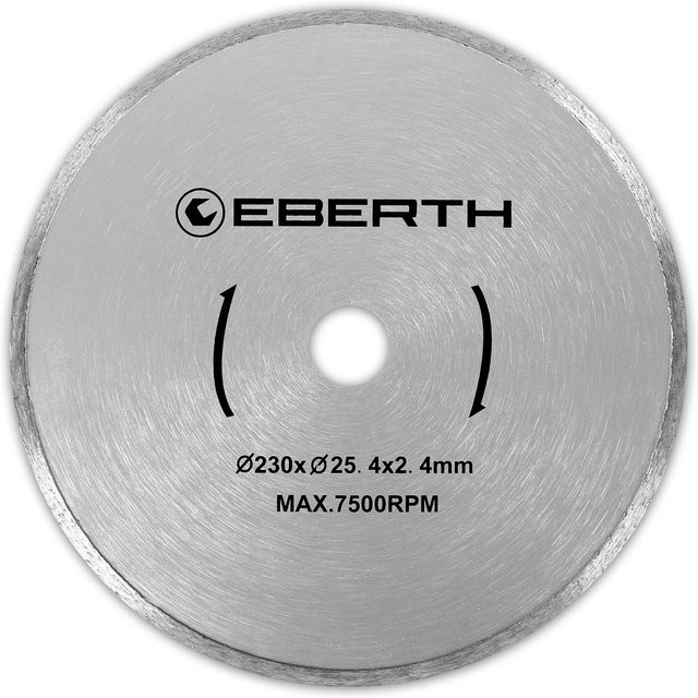 Eberth Diamanttrennscheibe für Stein, Beton und Fliesen, Farbe: Silber, Durchmesser: 230 mm, Bohrung: 25,4 mm, Stärke: 2,0 mm - Bild 1