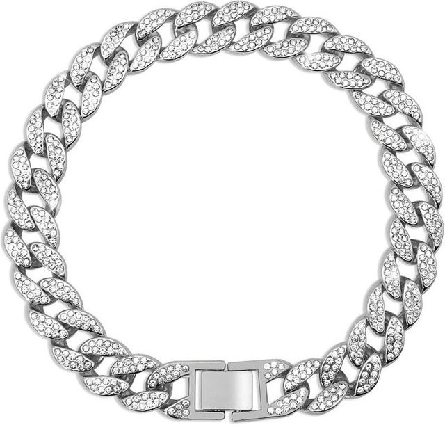 Halsband Rosa Diamant, kubanisch, Metall, Gold, 25 cm, Unisex - Bild 1
