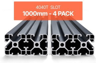 VEVOR 4er Set Aluminium Profil 4040 T-Nut, eloxierte Linearschiene nach europäischem Standard für 3D-Drucker, CNC-Maschinen und Lasergravur, Schwarz, Länge: 1000 mm - Bild 1