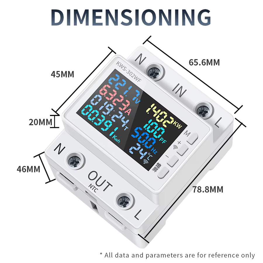 Tuya Smart WiFi 8in1 Power Meter 2P AC Energie Messgerät mit App-Steuerung, Farbe: Weiß, 170-270V/63A - Bild 5