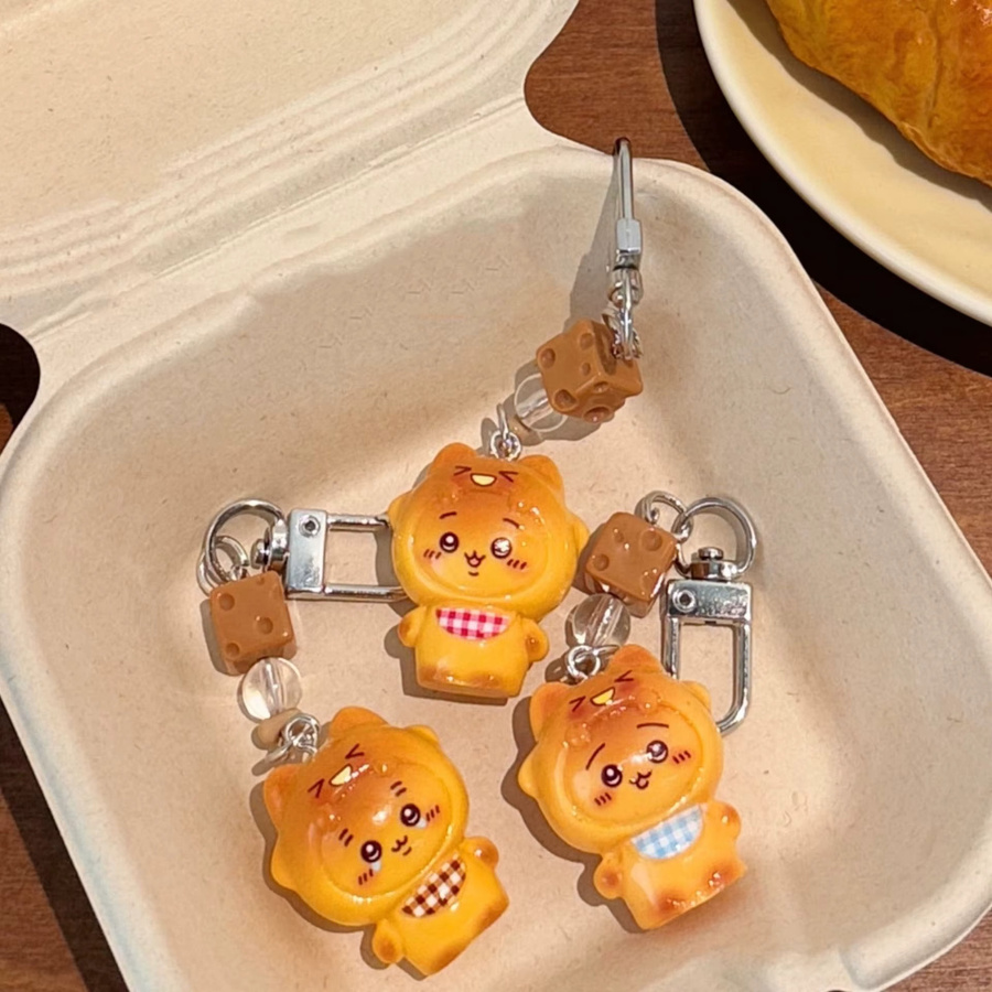 Chiikawa 3D-Cartoon-Schlüsselanhänger, Lätzchen-Anhänger, 1/3 Stück - Bild 2