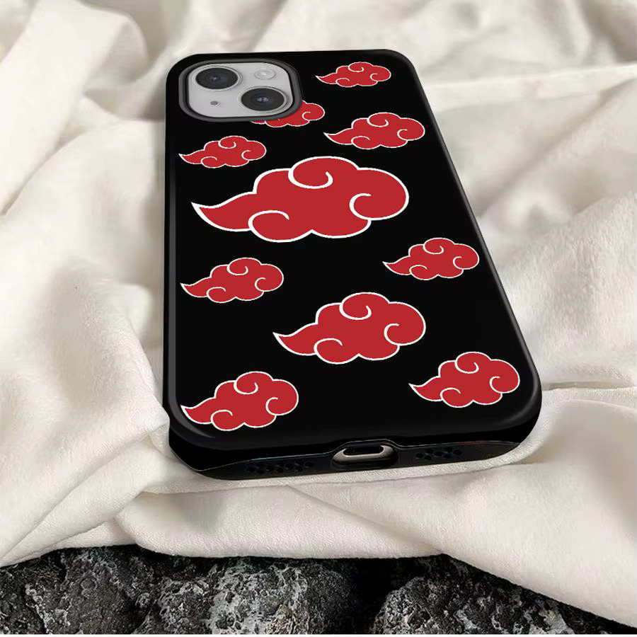 Schutzhülle mit Naruto Akatsuki Wolken Design für Apple iPhone in Schwarz - Bild 5