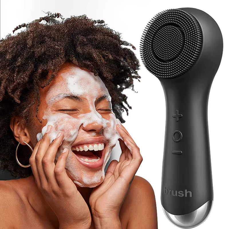 Silikon-Gesichtsreinigungsbürste mit Vibrationsmassage, Schwarz, Unisex - Bild 2